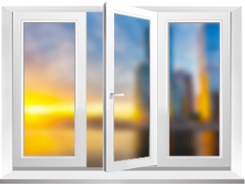 Трехстворчатое
                            пластиковое окно